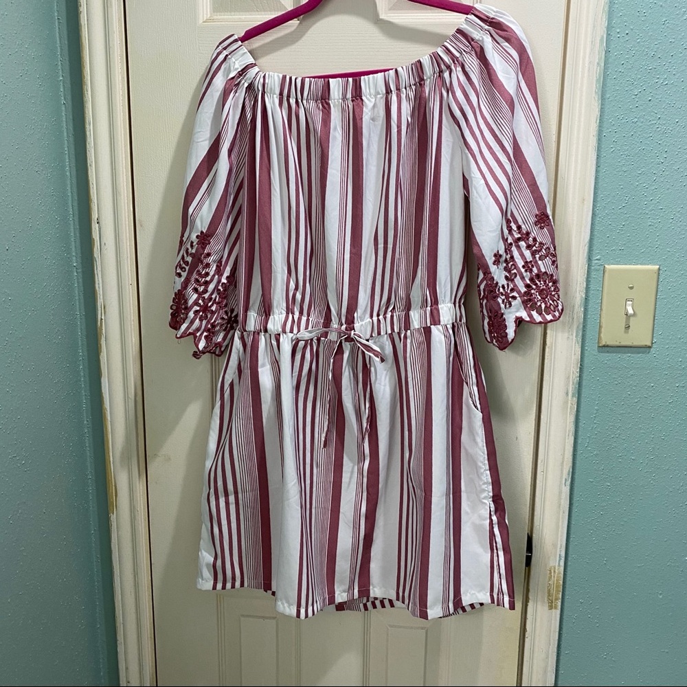 Stripped mini dress.